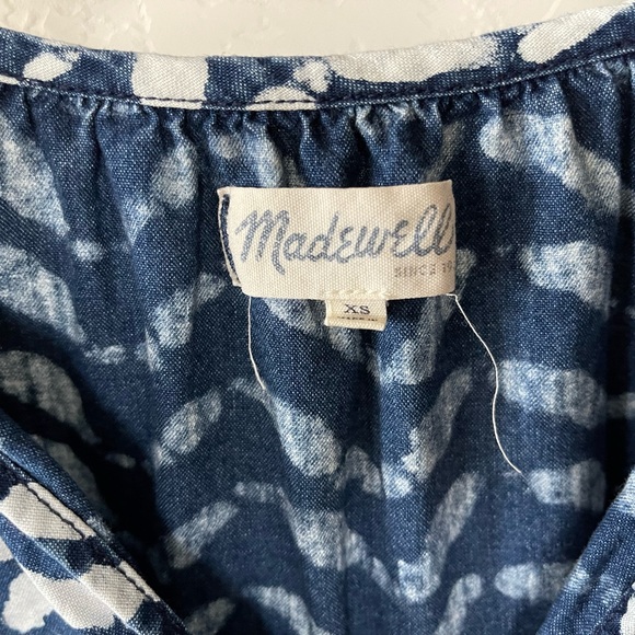 Madewell |Women’s Boho Geometric Cotton Blouse in Navy & White, Size XS••• - Picture 2 of 12